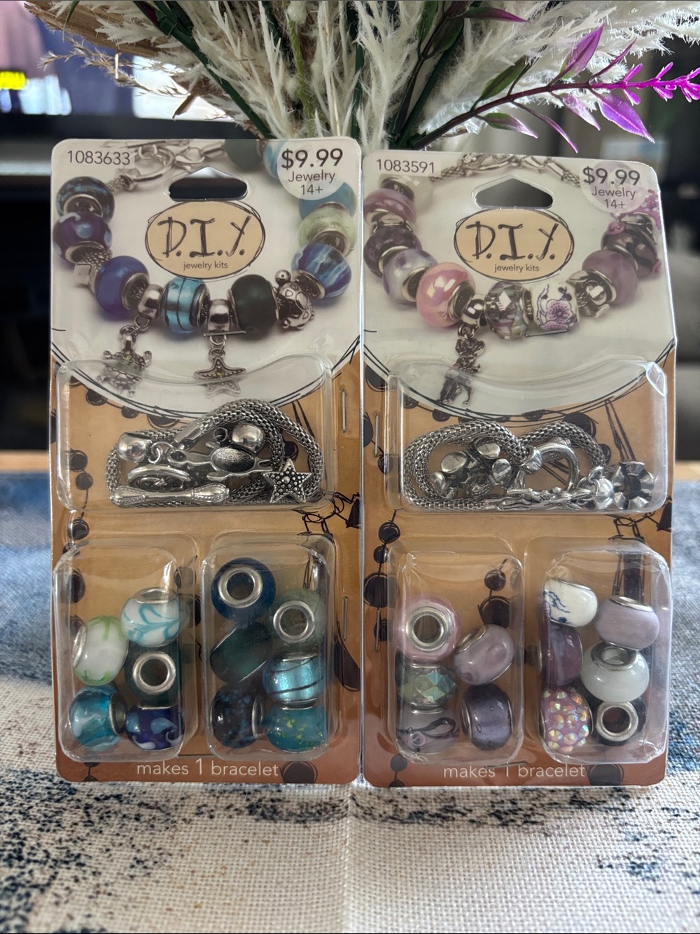 Women's Mix Bead Charm Bracelet Kit - Purple & Blue